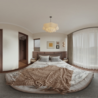 现代 主卧 全景