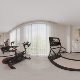 现代健身房全景