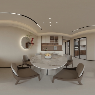 现代 意式 餐厅 全景