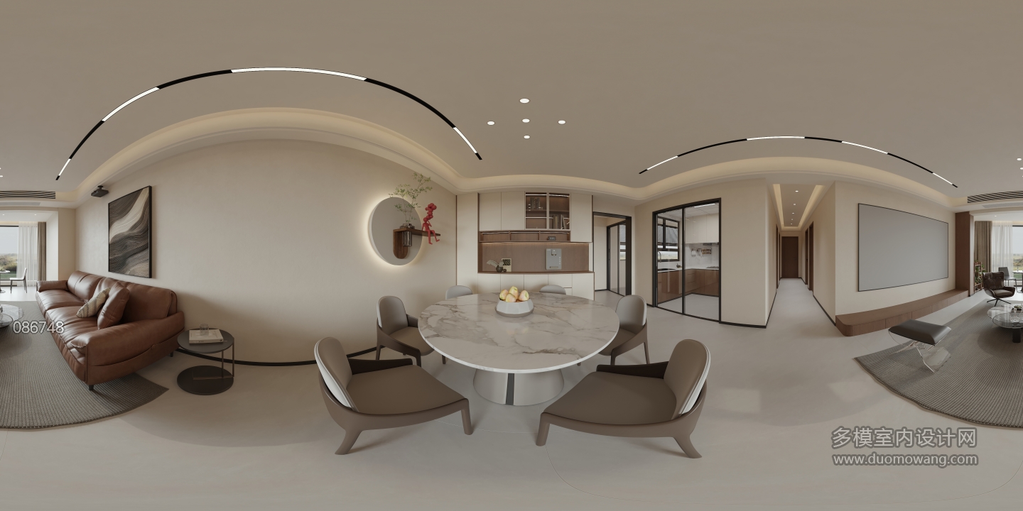 现代 意式 餐厅 全景