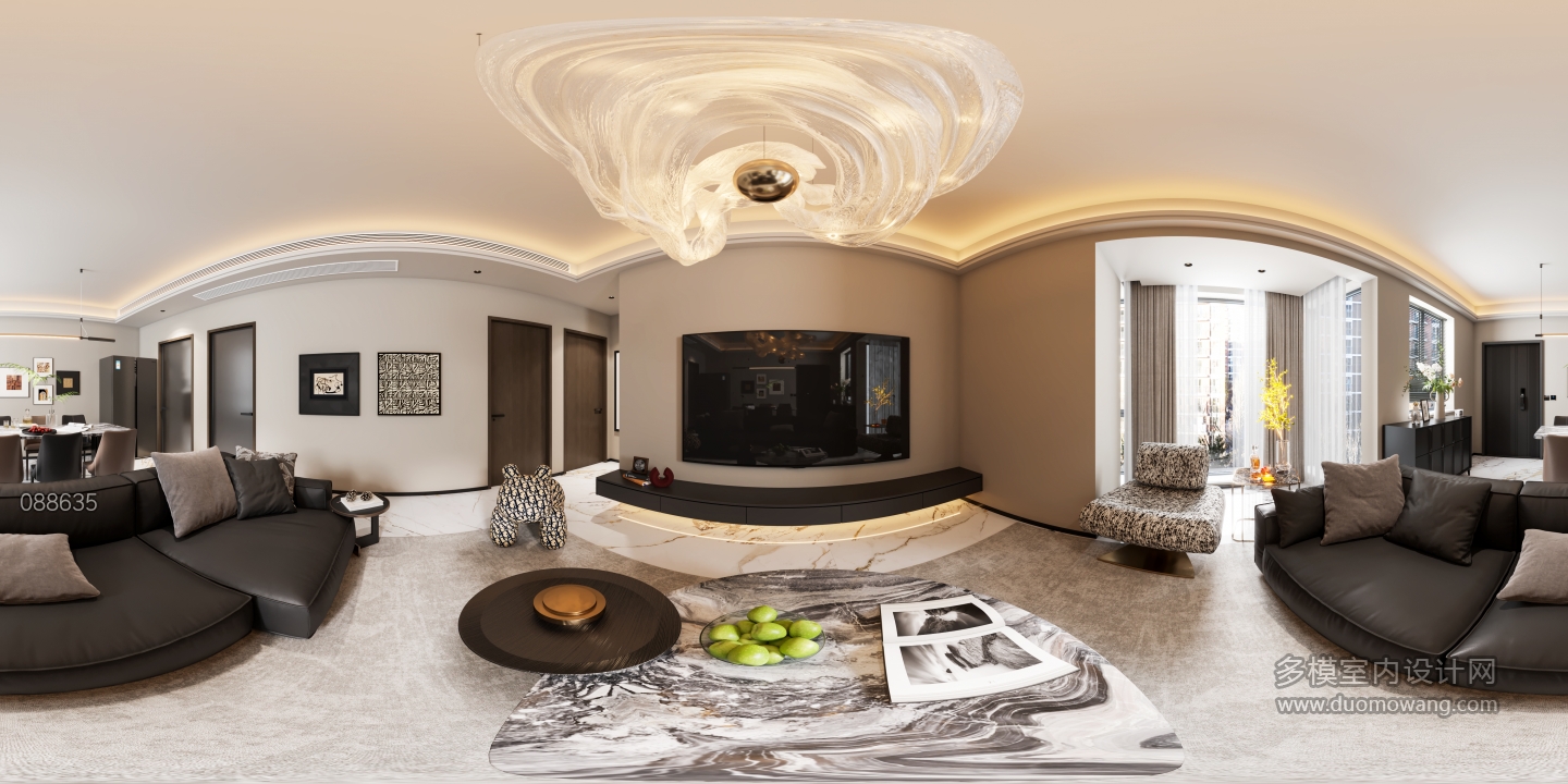 现代客餐厅全景