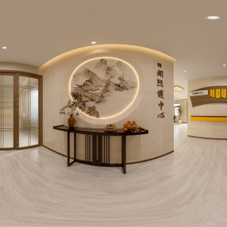 新中式艾灸馆进门全景