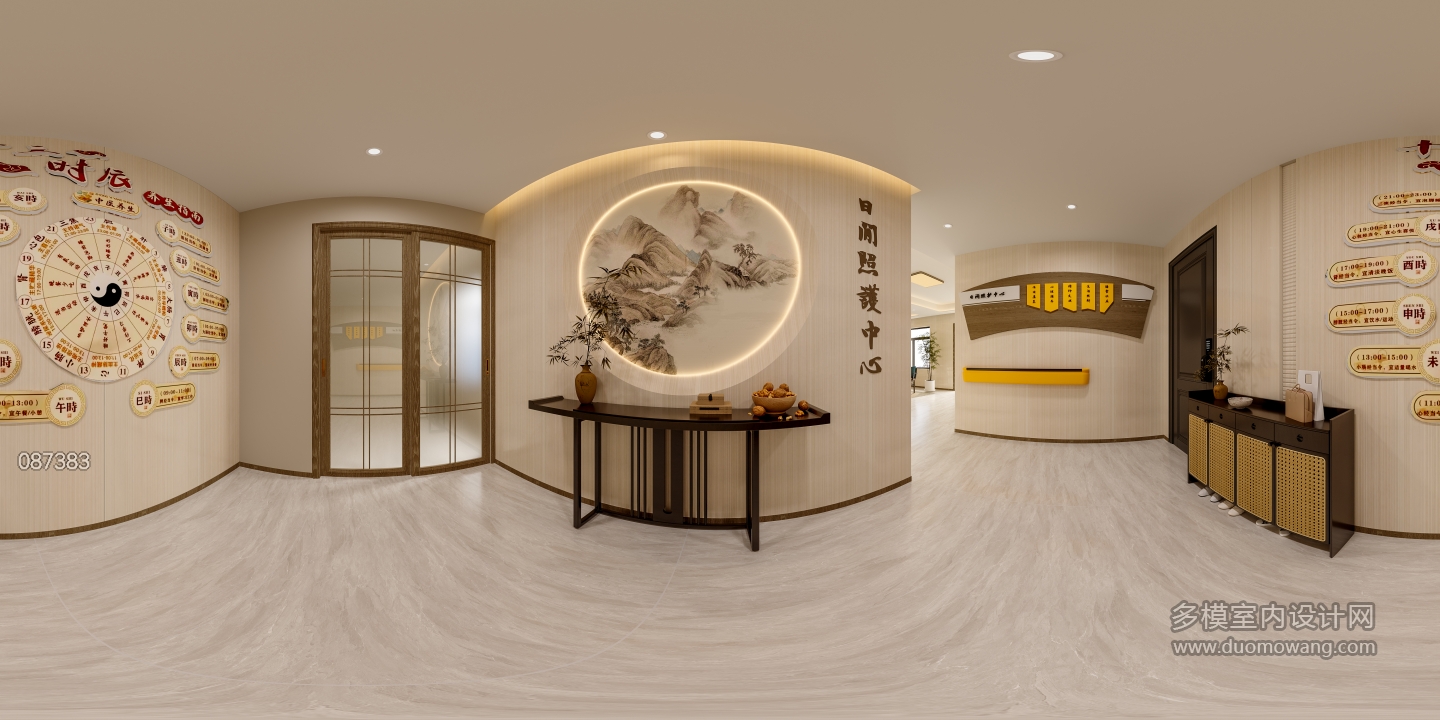 新中式艾灸馆进门全景