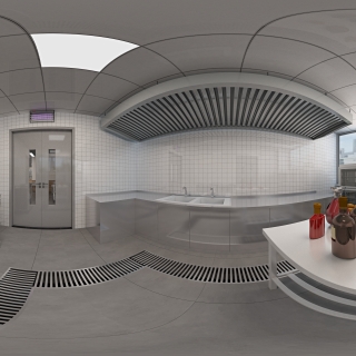 现代 食堂 后厨全景05