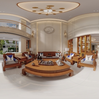 新中式客厅 全景