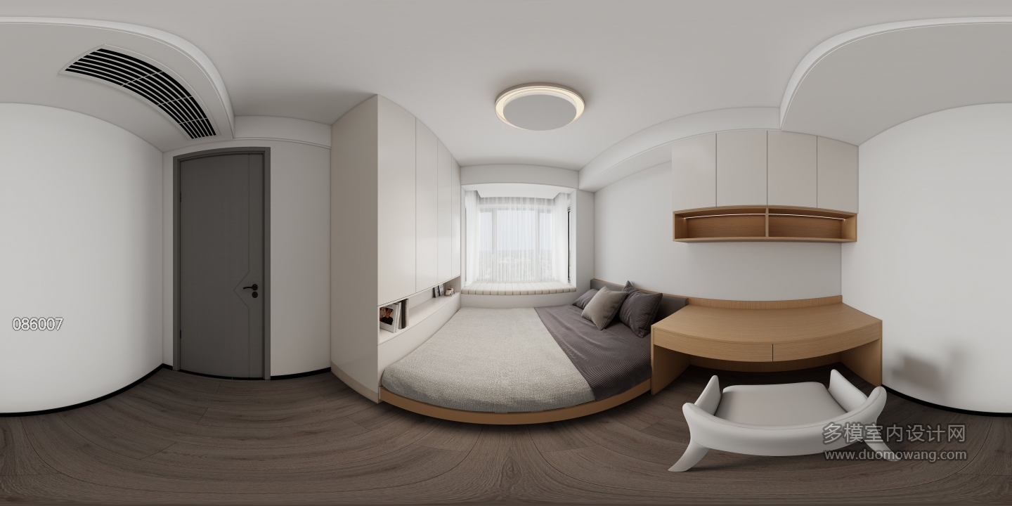 现代黑白灰-次卧