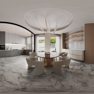 现代1F餐厅全景