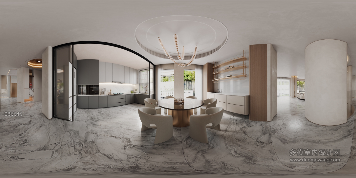 现代1F餐厅全景