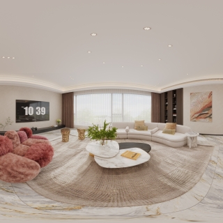 现代2楼客厅全景