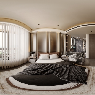 意式轻奢 主卧全景