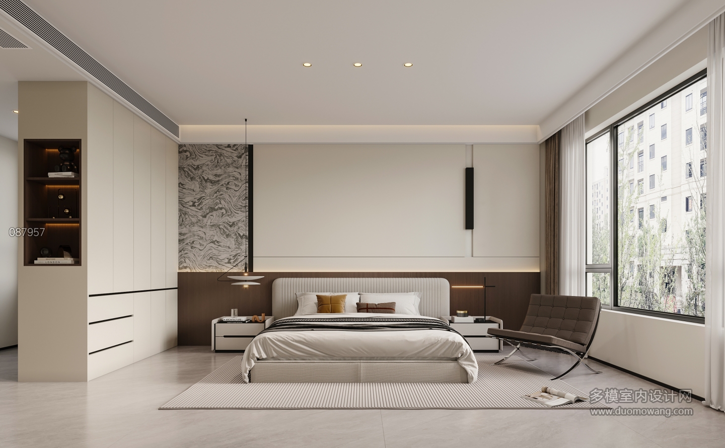 现代主卧透视