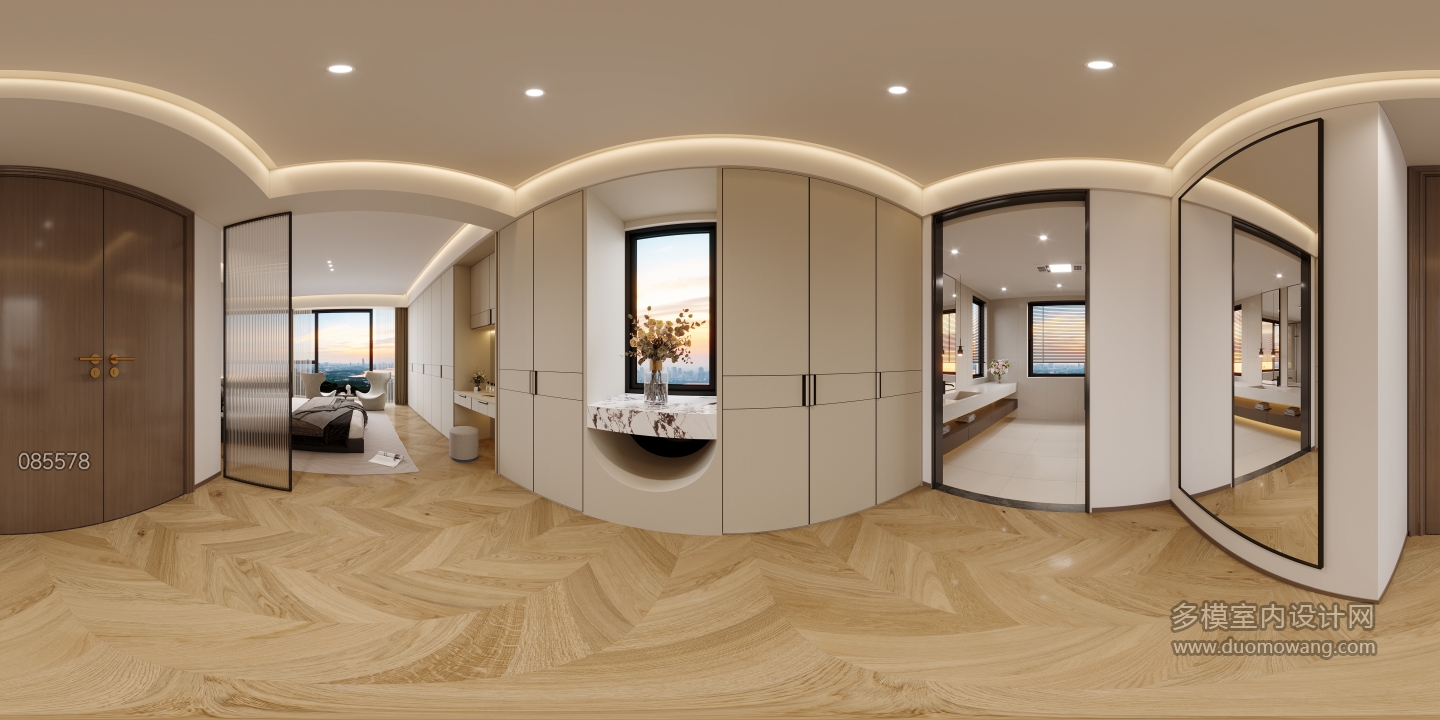 现代衣帽间全景