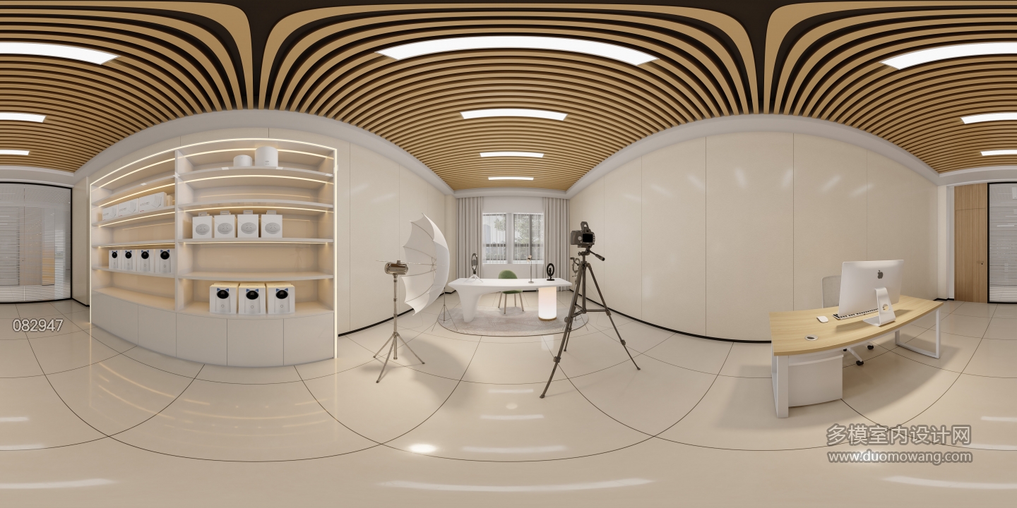 现代办公宿舍楼小直播间全景