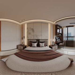 新中式 主卧全景