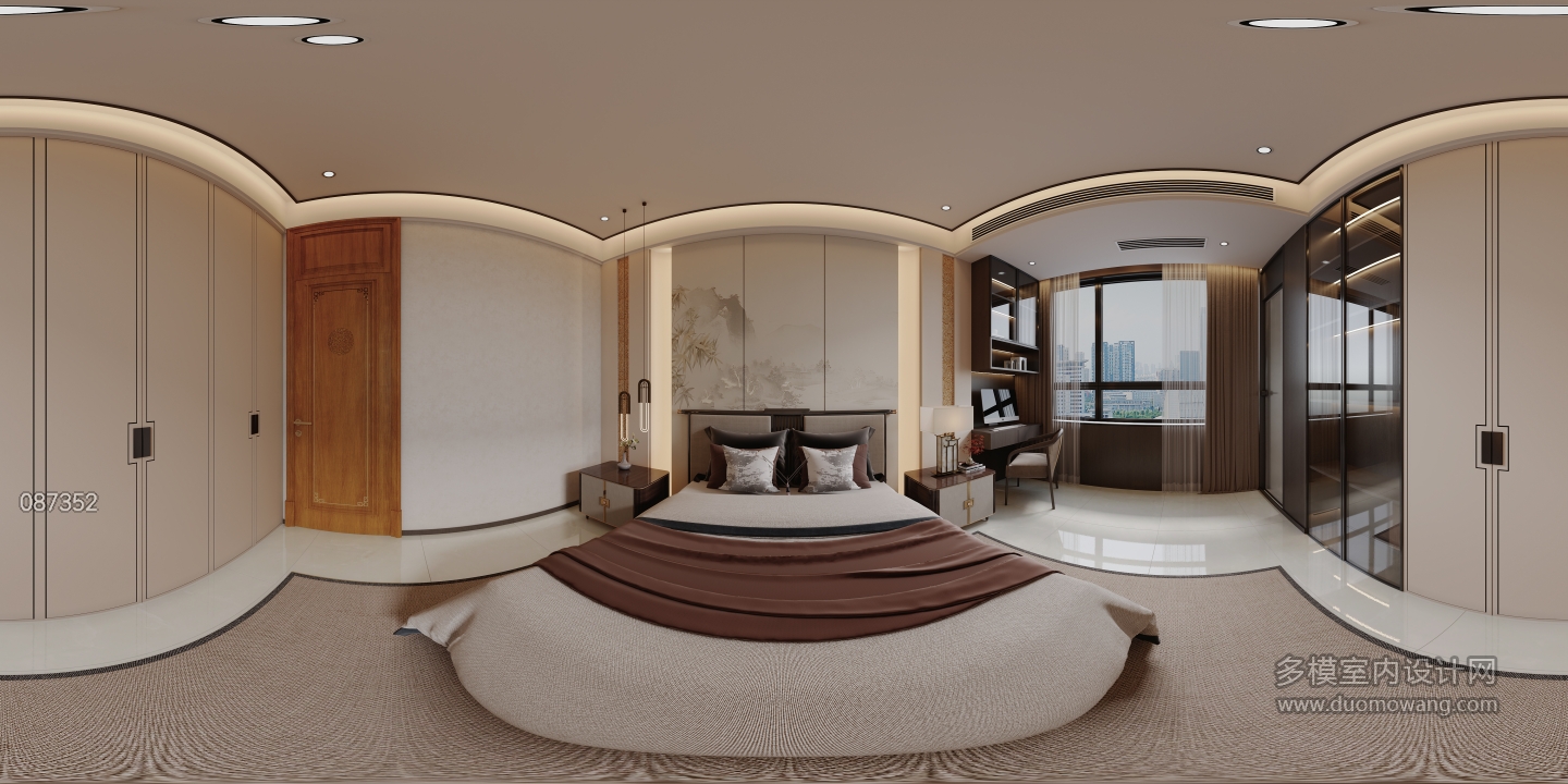 新中式 主卧全景