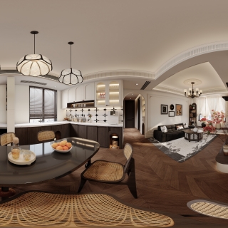 法式复古 餐厅 全景