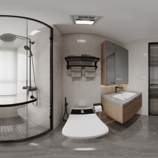 现代主卧卫生间全景