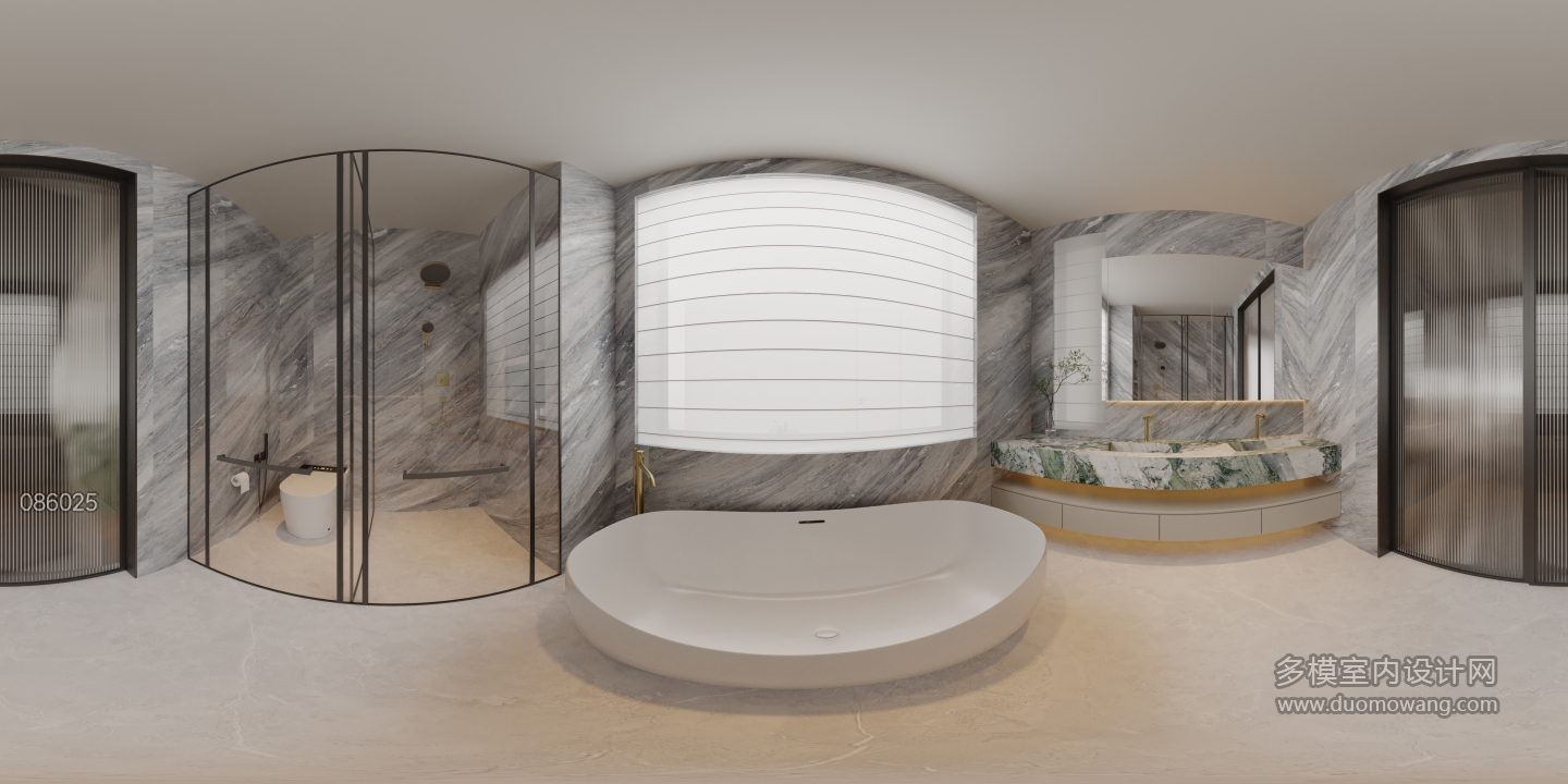 2楼主卧室卫生间全景