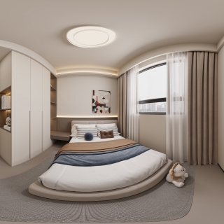 现代次卧全景