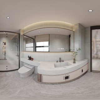 新中式 卫生间 全景