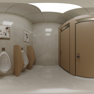 现代办公宿舍楼餐厅公共卫生间全景