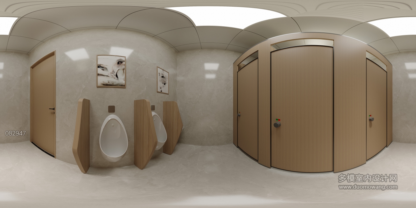 现代办公宿舍楼餐厅公共卫生间全景