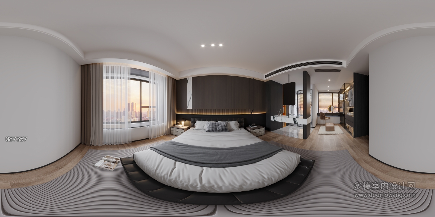 现代卧室全景