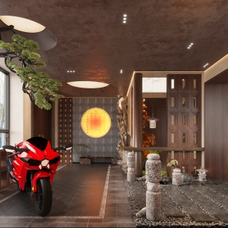 新中式入户前庭001