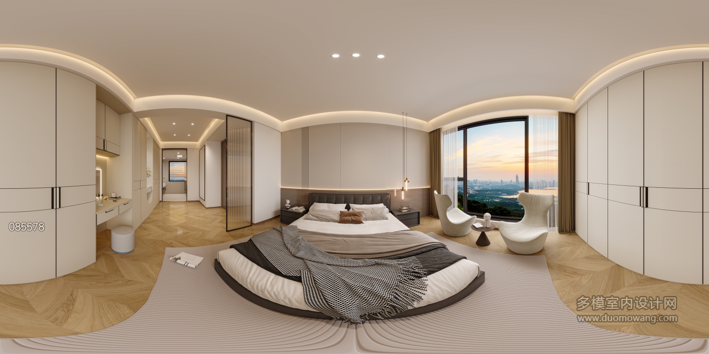 现代主卧全景