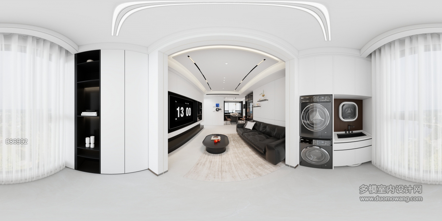 现代黑白灰阳台