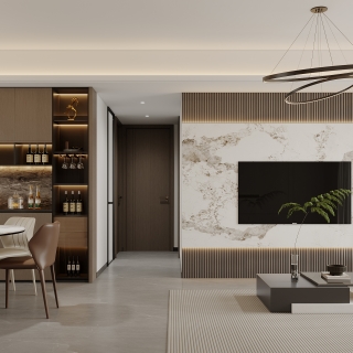 现代客厅电视背景墙