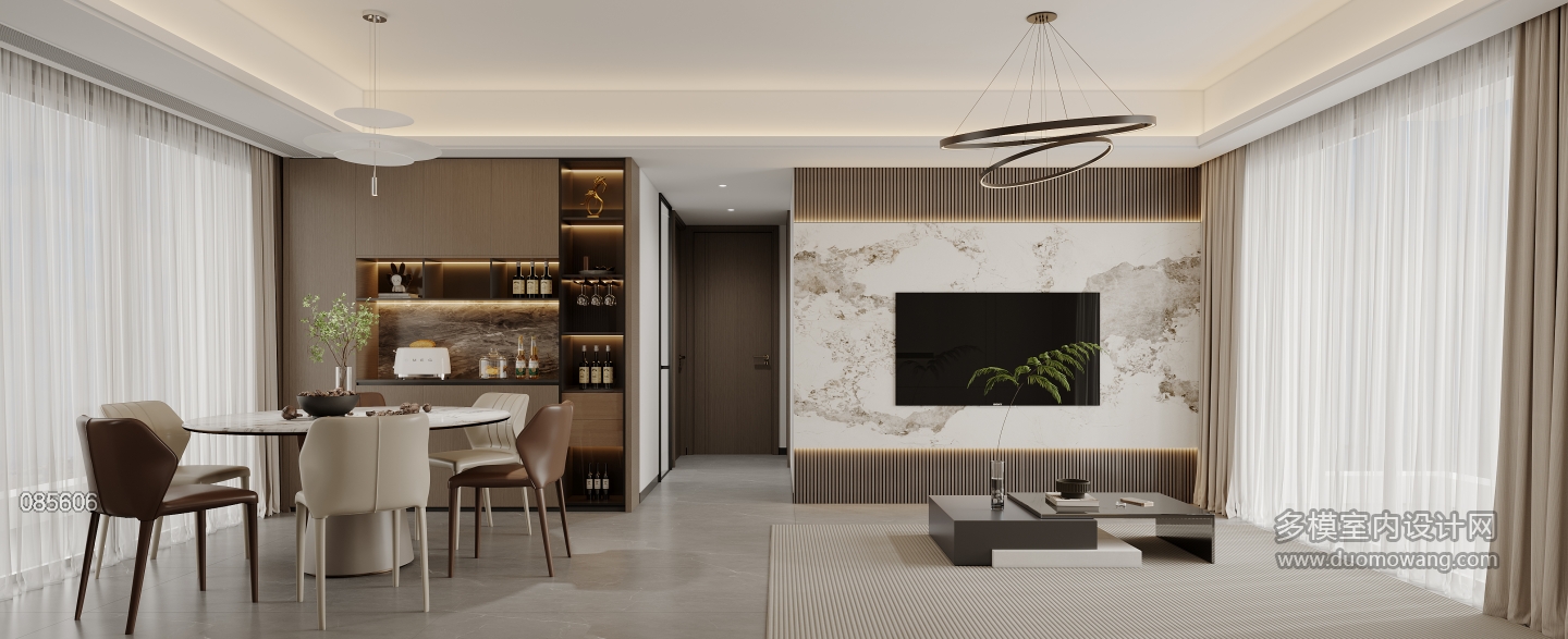 现代客厅电视背景墙