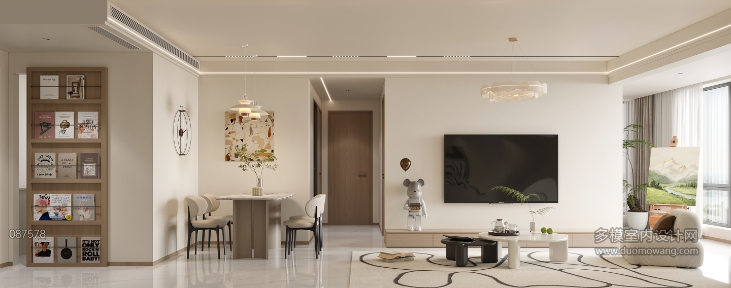 现代奶油电视背景