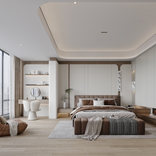 现代主卧室特写