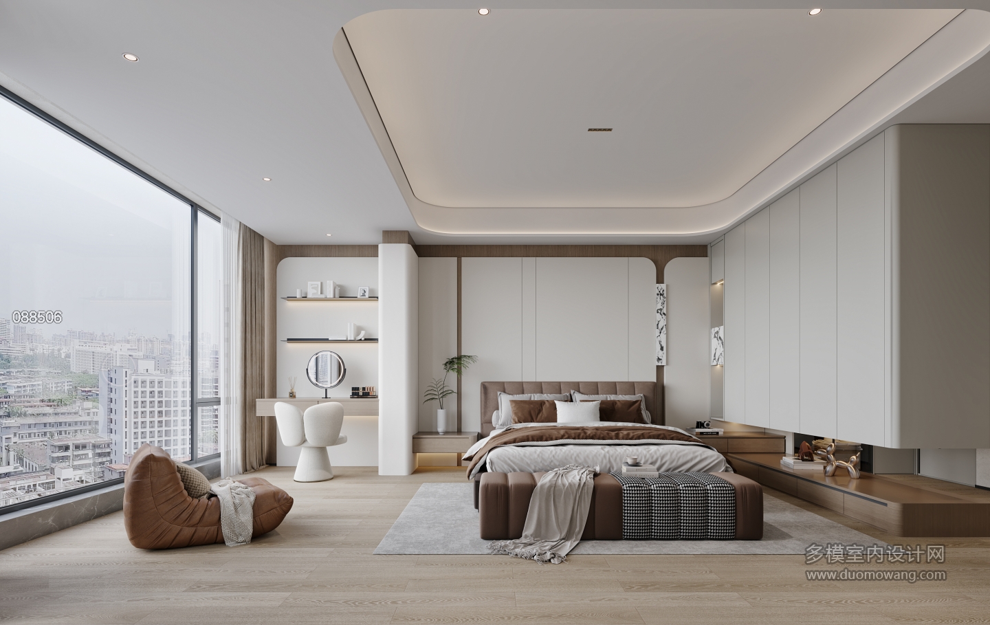 现代主卧室特写