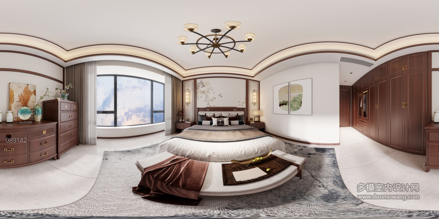 新中式主卧全景