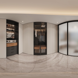 二楼主卧衣帽间全景