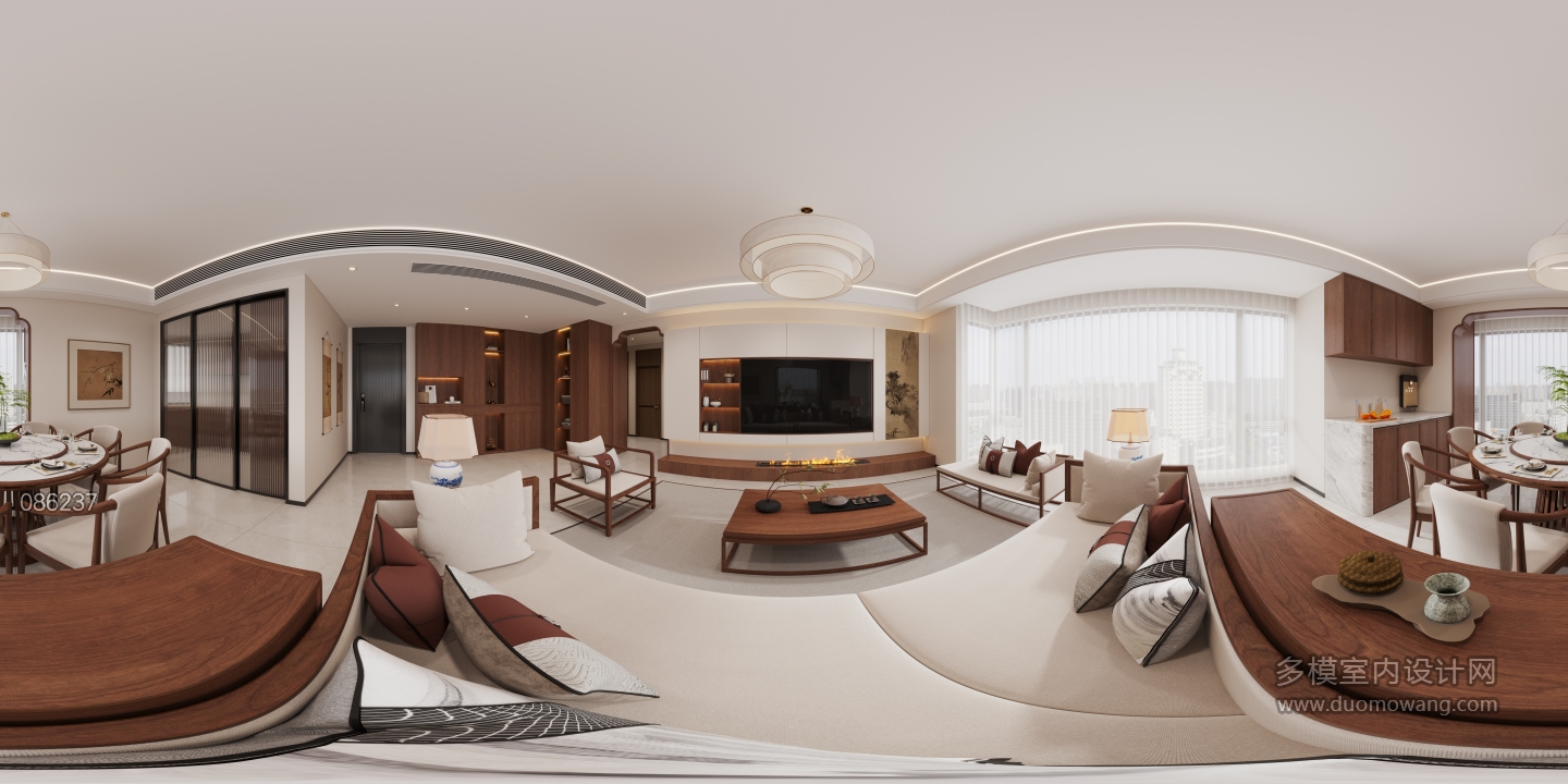 新中式客餐厅全景