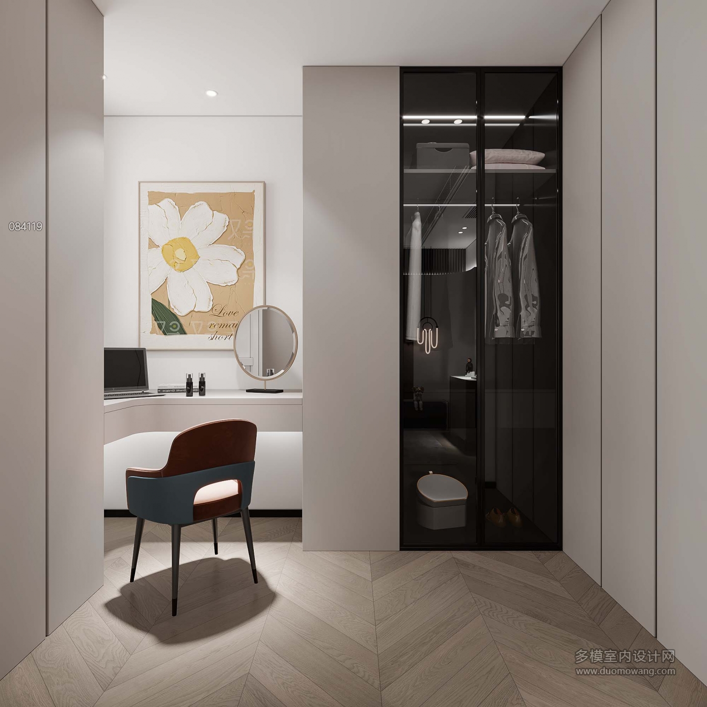 现代2楼主卧衣帽间