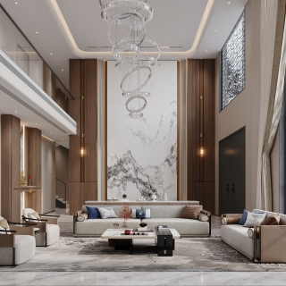 新中式沙发背景特写