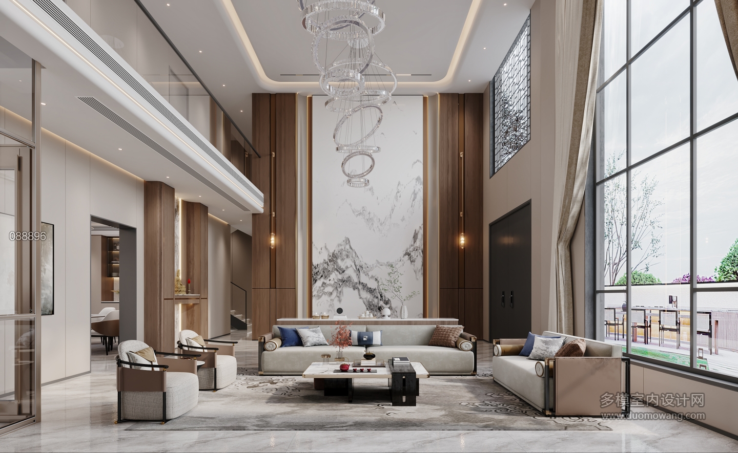 新中式沙发背景特写