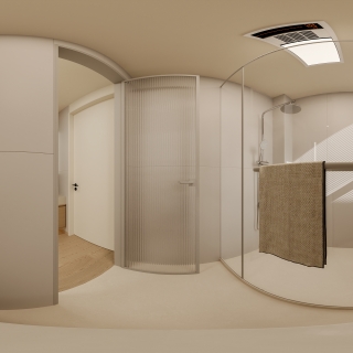 现代二楼主卫全景