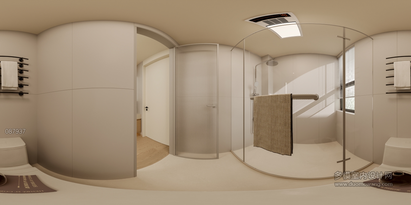 现代二楼主卫全景