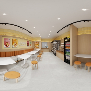 现代原木-麻辣烫店铺