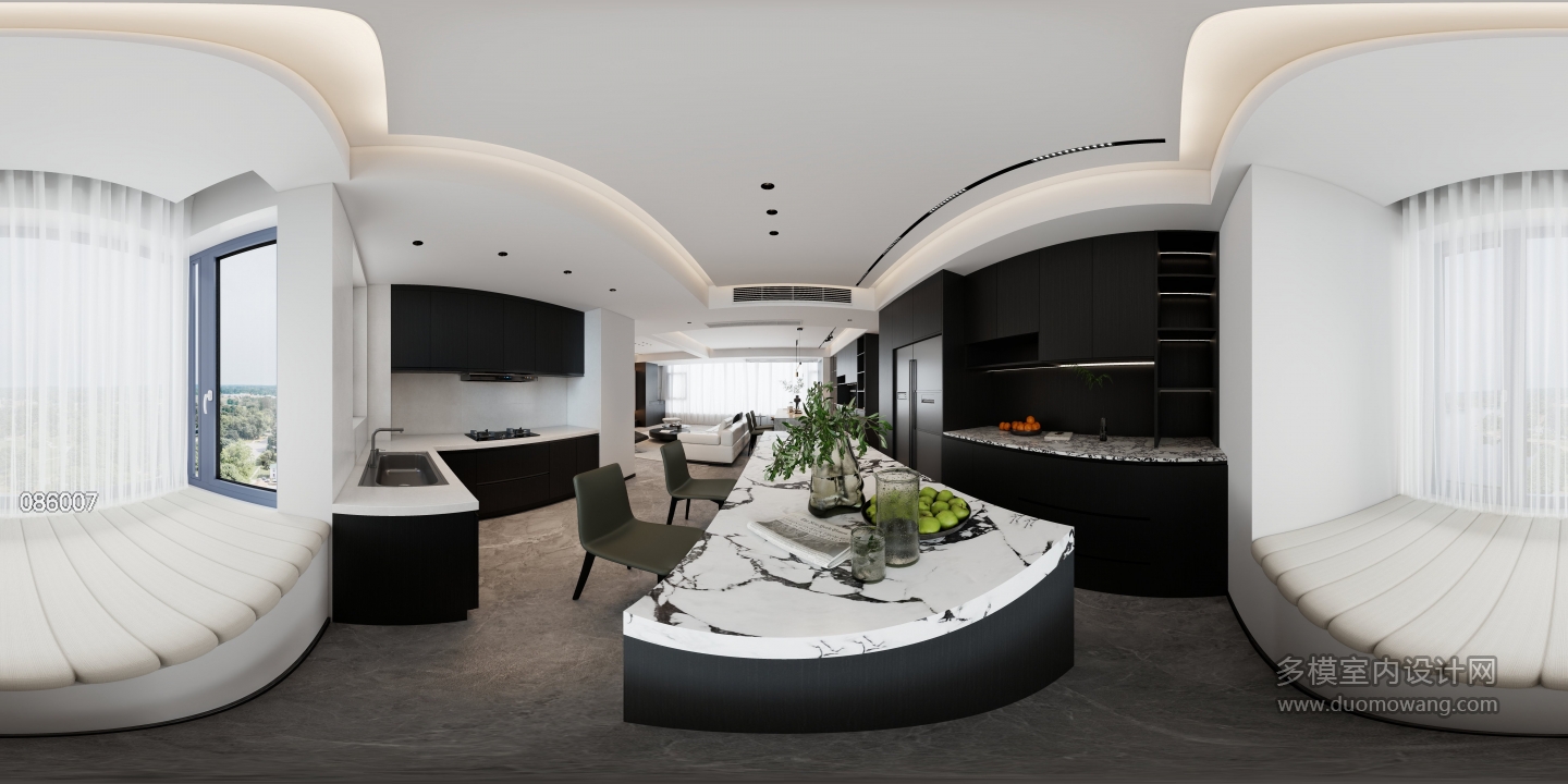 现代黑白灰-餐厅