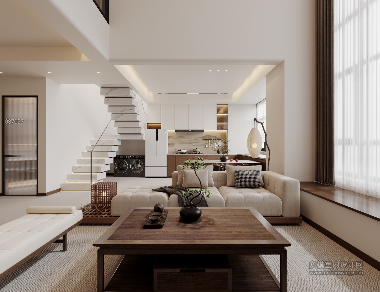 新中式三号公寓客厅