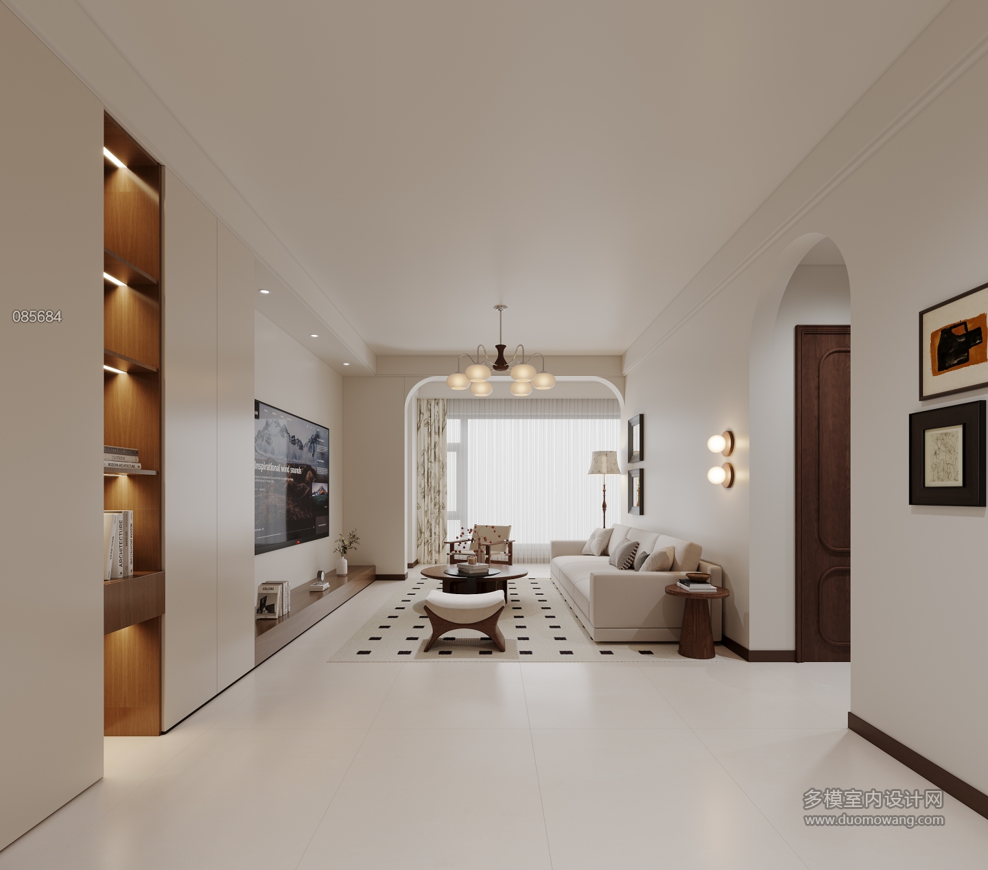 现代中古客厅砖