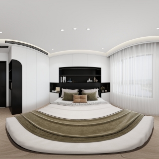 现代黑白灰主卧