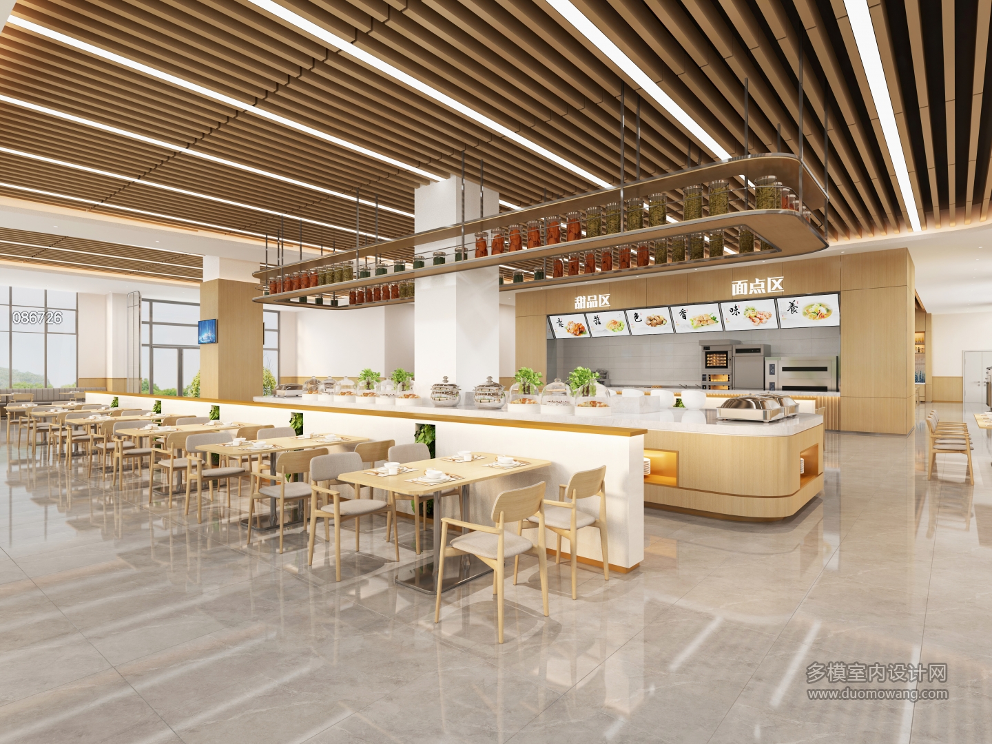 现代食堂员工餐厅视角一 (1) (1)