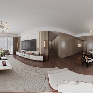 新中式客厅全景